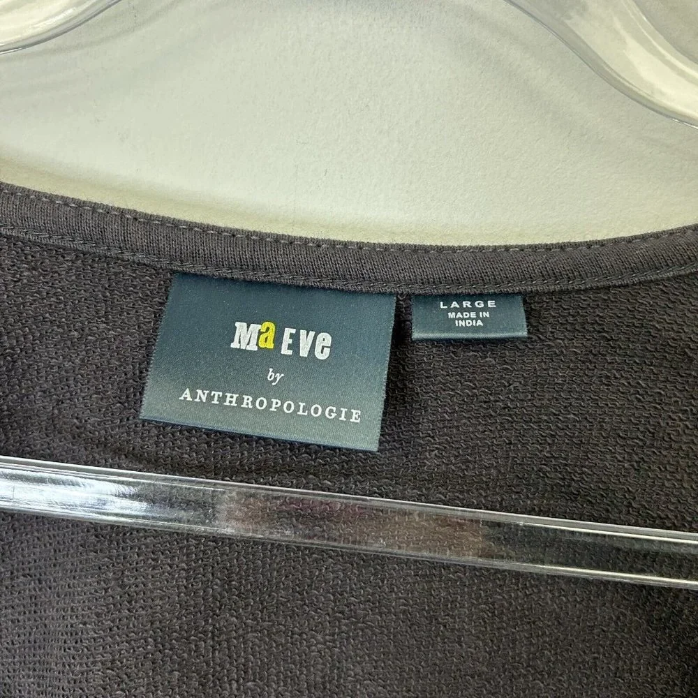 Anthropologie Maeve Puff Sleeve Sweatshirt Womens Size Large Gray - Picture 3 of 10